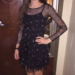 flowery black dress